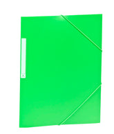 CARPETA SOLAPAS PP FOLIO ETIQUETA GOMA VERDE | 10 UNIDADES | (CARCHIDEA, S,L,)
